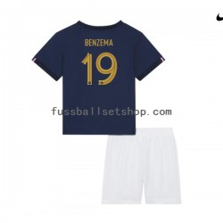 Günstige Fußball Trikotsatz Frankreich Benzema 19 Kinder Heimtrikot World Cup 2022 Kurzarm Günstige Fußball Trikotsatz Frankreich Benzema 19 Kinder Heimtrikot World Cup 2022 Kurzarm