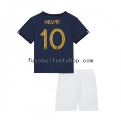 Günstige Fußball Trikotsatz Frankreich Mbappé 10 Kinder Heimtrikot World Cup 2022 Kurzarm
