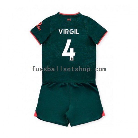 Günstige Fußball Trikotsatz Liverpool Virgil van Dijk 4 Kinder Ausweichtrikot 2022-2023 Kurzarm