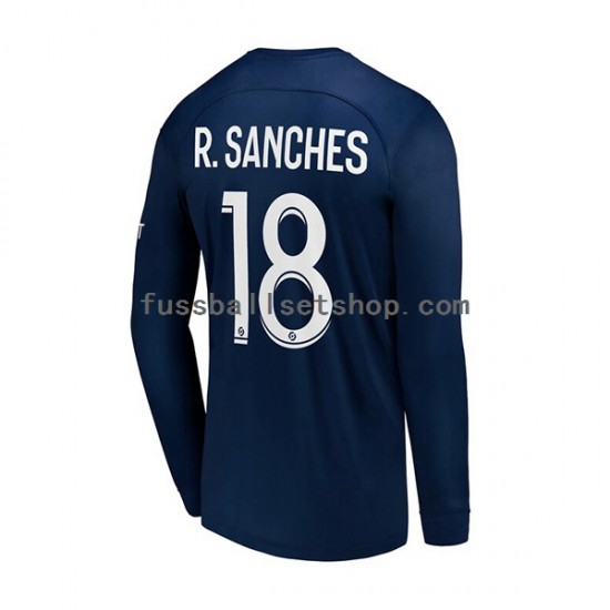 Günstige Fußball Trikotsatz Paris Saint-Germain R.Sanches 18 Herren Heimtrikot 2022-2023 Langarm