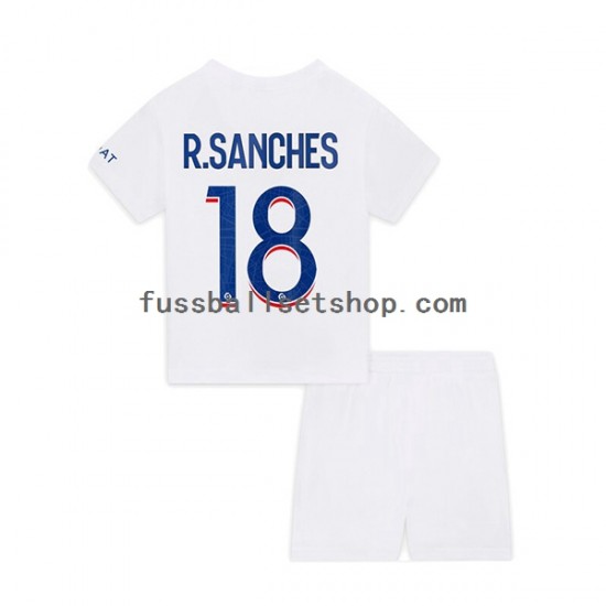 Günstige Fußball Trikotsatz Paris Saint-Germain R.Sanches 18 Kinder Ausweichtrikot 2022-2023 Kurzarm