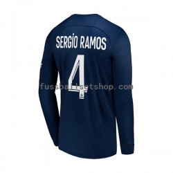 Günstige Fußball Trikotsatz Paris Saint-Germain Sergio Ramos 4 Herren Heimtrikot 2022-2023 Langarm