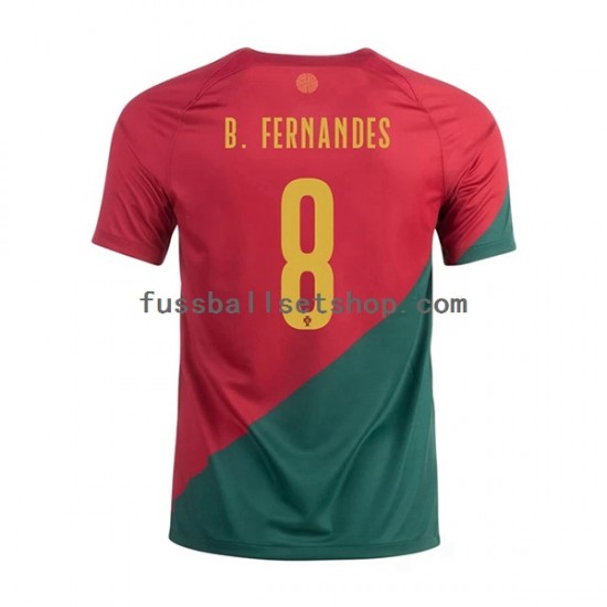 Günstige Fußball Trikotsatz Portugal B.Fernandes 8 Herren Heimtrikot World Cup 2022 Kurzarm