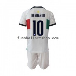 Günstige Fußball Trikotsatz Portugal Bernardo 10 Kinder Auswärtstrikot World Cup 2022 Kurzarm