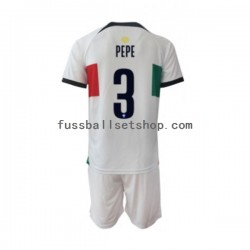 Günstige Fußball Trikotsatz Portugal PEPE 3 Kinder Auswärtstrikot World Cup 2022 Kurzarm