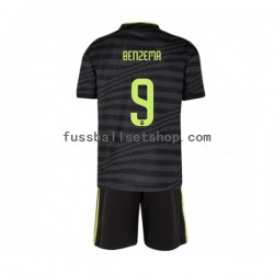 Günstige Fußball Trikotsatz Real Madrid Benzema 9 Kinder Ausweichtrikot 2022-2023 Kurzarm