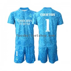 Günstige Fußball Trikotsatz Real Madrid Courtois 1 Torwart Kinder Heimtrikot 2022-2023 Kurzarm