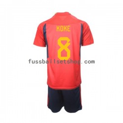 Günstige Fußball Trikotsatz Spanien Koke 8 Kinder Heimtrikot World Cup 2022 Kurzarm