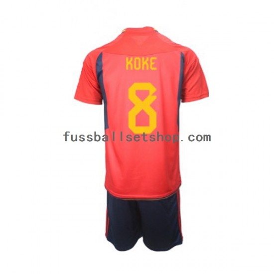 Günstige Fußball Trikotsatz Spanien Koke 8 Kinder Heimtrikot World Cup 2022 Kurzarm