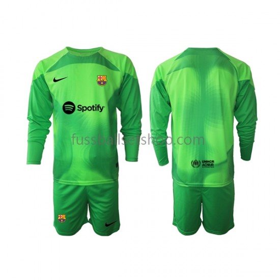 Günstige Fußball Trikotsatz FC Barcelona Torwart Kinder Heimtrikot 2022-2023 Langarm