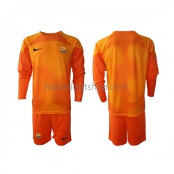 Günstige Fußball Trikotsatz FC Barcelona Torwart Kinder Ausweichtrikot 2022-2023 Langarm