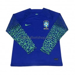 Günstige Fußball Trikotsatz Brasilien Herren Auswärtstrikot World Cup 2022 Langarm