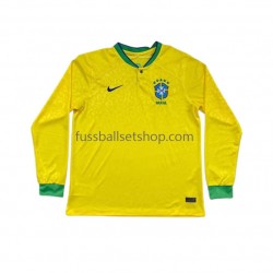 Günstige Fußball Trikotsatz Brasilien Herren Heimtrikot World Cup 2022 Langarm