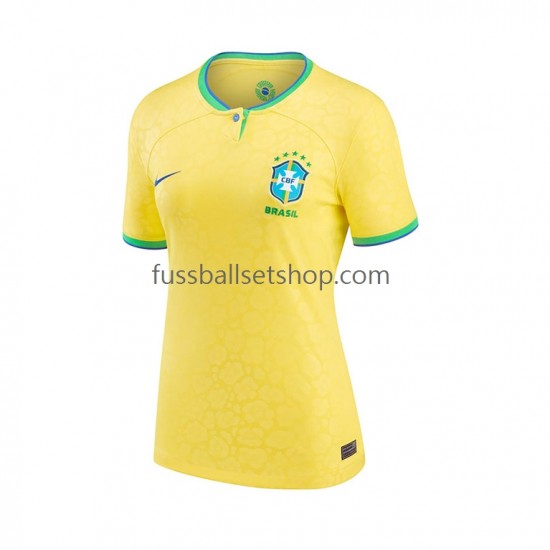 Günstige Fußball Trikotsatz Brasilien Frauen Heimtrikot World Cup 2022 Kurzarm