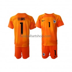 Günstige Fußball Trikotsatz Frankreich Hugo Lloris 1 Torwart Kinder Auswärtstrikot World Cup 2022 Kurzarm