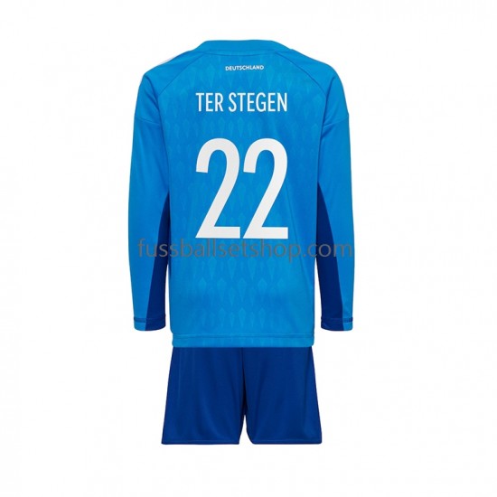 Günstige Fußball Trikotsatz Deutschland ter Stegen 22 Torwart Kinder Heimtrikot World Cup 2022 Langarm