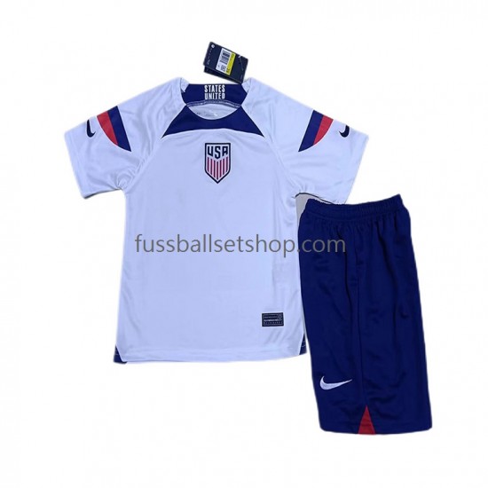 Günstige Fußball Trikotsatz USA Kinder Heimtrikot World Cup 2022 Kurzarm