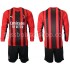 Günstige Fußball Trikotsatz AC Mailand Kinder Heimtrikot 2021-2022 Langarm