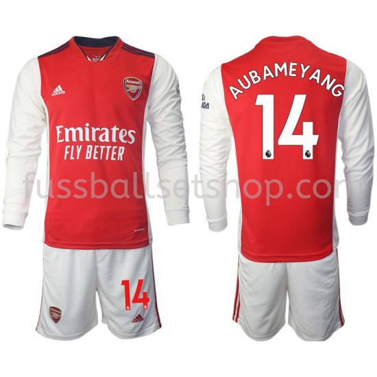 Günstige Fußball Trikotsatz Arsenal Aubameyang 14 Kinder Heimtrikot 2021-2022 Langarm