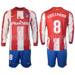 Günstige Fußball Trikotsatz Atlético Madrid GRIEZMANN 8 Kinder Heimtrikot 2021-2022 Langarm
