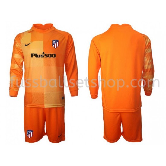 Günstige Fußball Trikotsatz Atlético Madrid Torwart Kinder Heimtrikot 2021-2022 Langarm