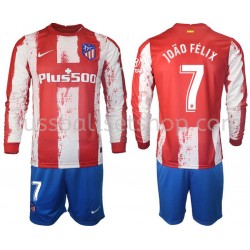 Günstige Fußball Trikotsatz Atlético Madrid Joao Felix 7 Kinder Heimtrikot 2021-2022 Langarm