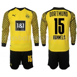 Günstige Fußball Trikotsatz Borussia Dortmund Hummels 15 Kinder Heimtrikot 2021-2022 Langarm