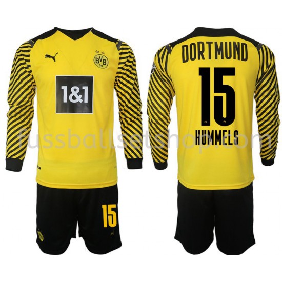 Günstige Fußball Trikotsatz Borussia Dortmund Hummels 15 Kinder Heimtrikot 2021-2022 Langarm