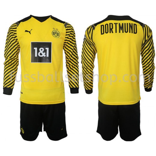 Günstige Fußball Trikotsatz Borussia Dortmund Kinder Heimtrikot 2021-2022 Langarm