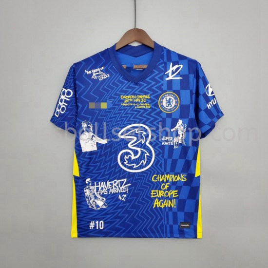 Günstige Fußball Trikotsatz Chelsea Graffiti Heimtrikot 2021-2022 Kurzarm