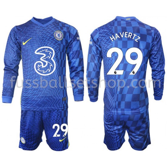 Günstige Fußball Trikotsatz Chelsea Havertz 29 Kinder Heimtrikot 2021-2022 Langarm