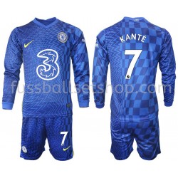 Günstige Fußball Trikotsatz Chelsea Kante 7 Kinder Heimtrikot 2021-2022 Langarm