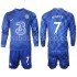 Günstige Fußball Trikotsatz Chelsea Kante 7 Kinder Heimtrikot 2021-2022 Langarm