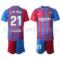 Günstige Fußball Trikotsatz FC Barcelona Frenkie de Jong 21 Kinder Heimtrikot 2021-2022 Kurzarm