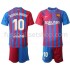Günstige Fußball Trikotsatz FC Barcelona Ronaldinho 10 Kinder Heimtrikot 2021-2022 Langarm