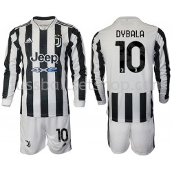 Günstige Fußball Trikotsatz Juventus Turin Dybala 10 Kinder Heimtrikot 2021-2022 Langarm
