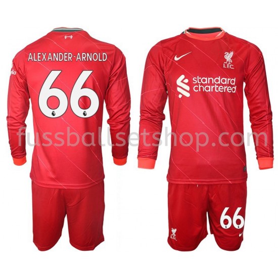 Günstige Fußball Trikotsatz Liverpool Alexander Arnold 66 Kinder Heimtrikot 2021-2022 Langarm