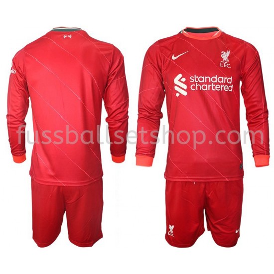 Günstige Fußball Trikotsatz Liverpool Kinder Heimtrikot 2021-2022 Langarm