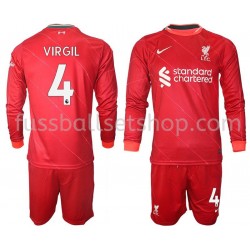 Günstige Fußball Trikotsatz Liverpool VIRGIL 4 Kinder Heimtrikot 2021-2022 Langarm