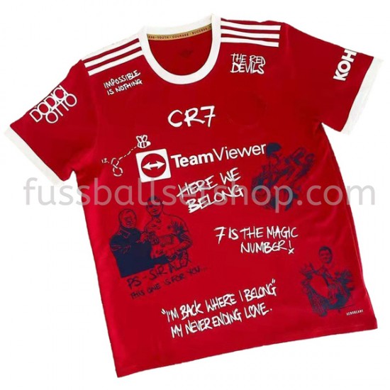 Günstige Fußball Trikotsatz Manchester United Graffiti Heimtrikot 2021-2022 Kurzarm