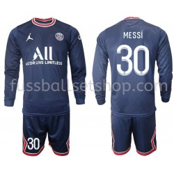 Günstige Fußball Trikotsatz Paris Saint-Germain MESSI 30 Kinder Heimtrikot 2021-2022 Langarm