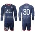 Günstige Fußball Trikotsatz Paris Saint-Germain MESSI 30 Kinder Heimtrikot 2021-2022 Langarm