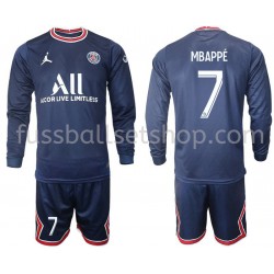 Günstige Fußball Trikotsatz Paris Saint-Germain Mbappe 7 Kinder Heimtrikot 2021-2022 Langarm