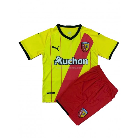Günstige Fußball Trikotsatz RC Lens Kinder Heimtrikot 2021-2022 Kurzarm