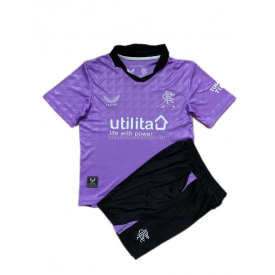 Günstige Fußball Trikotsatz Rangers Kinder Ausweichtrikot 2021-2022 Kurzarm