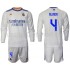 Günstige Fußball Trikotsatz Real Madrid Alaba 4 Kinder Heimtrikot 2021-2022 Langarm