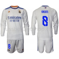 Günstige Fußball Trikotsatz Real Madrid Kroos 8 Kinder Heimtrikot 2021-2022 Langarm