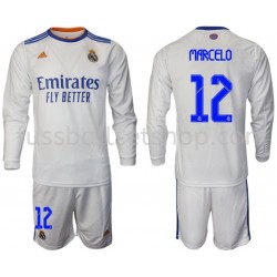 Günstige Fußball Trikotsatz Real Madrid Marcelo 12 Kinder Heimtrikot 2021-2022 Langarm