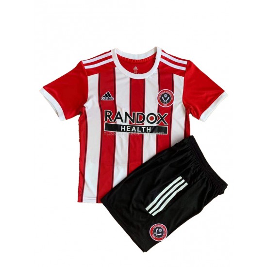 Günstige Fußball Trikotsatz Sheffield United Kinder Heimtrikot 2021-2022 Kurzarm