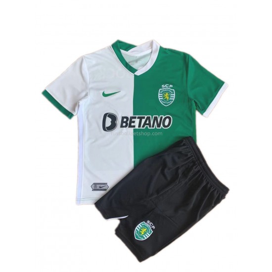 Günstige Fußball Trikotsatz Sporting CP Kinder Stromp Heimtrikot 2021-2022 Kurzarm